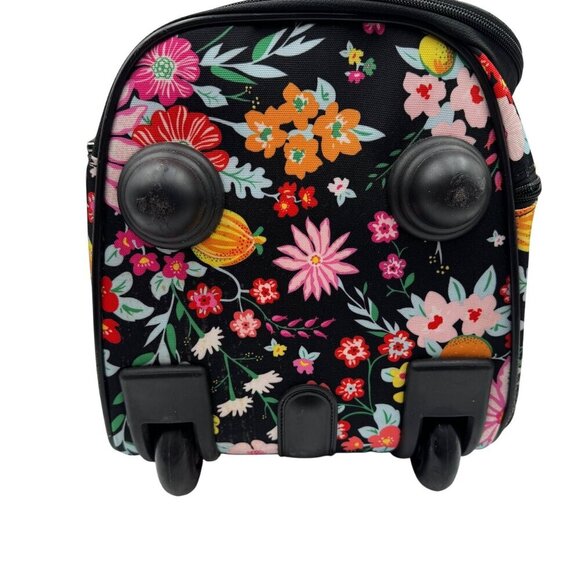Vera Bradley Tangerine Twist Wheeled Carry-On Luggage Bag Black Floral - Picture 4 of 9